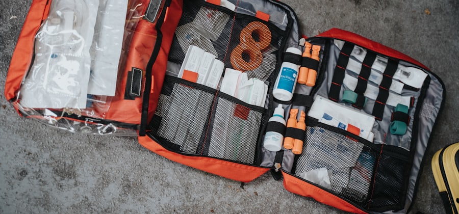 Open travel first-aid medical kit