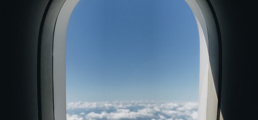 View of clouds from an airplane window